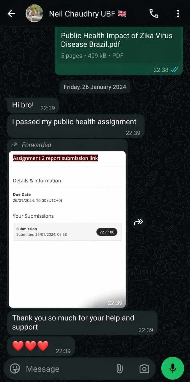 Testimonial screenshot