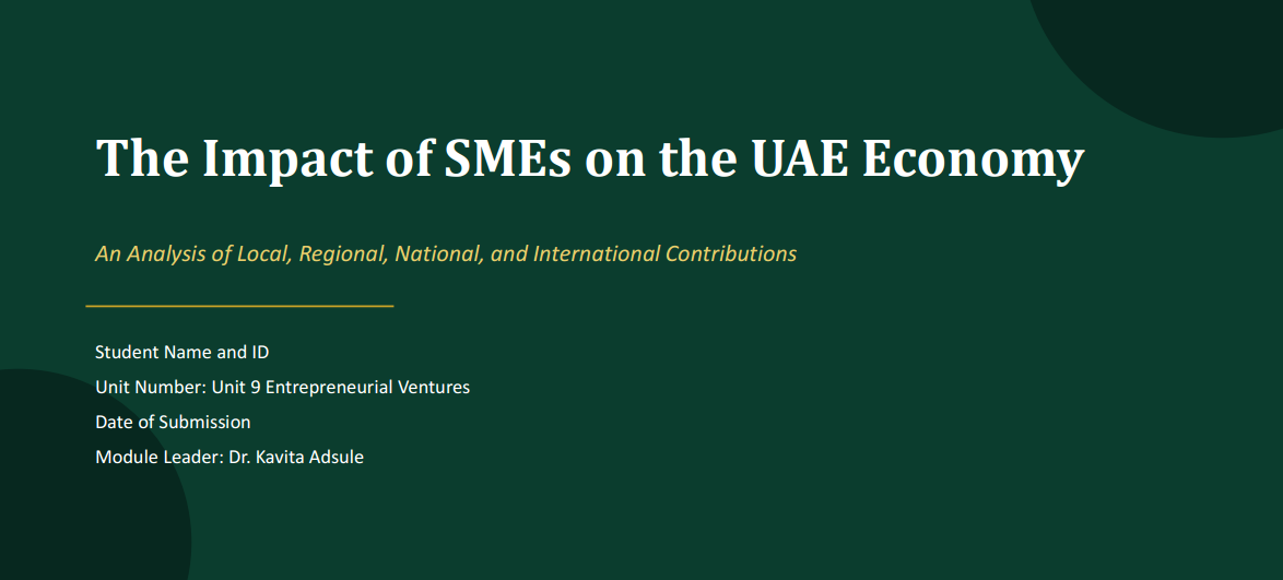 The Impact of SMEs on the UAE Economy