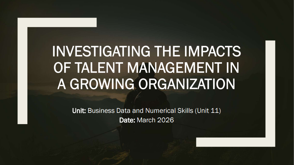 Investigating the Impacts of Talent Management in a Growing Organization